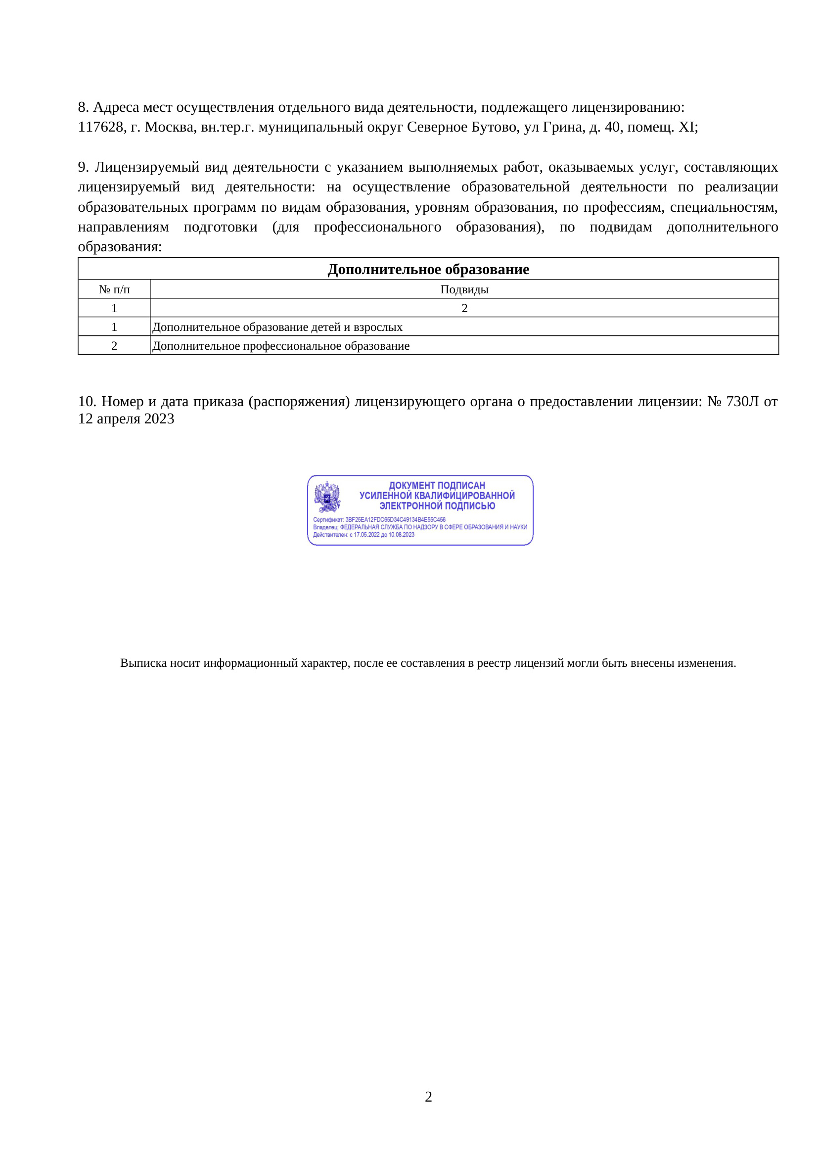  Государственная образовательная лицензия